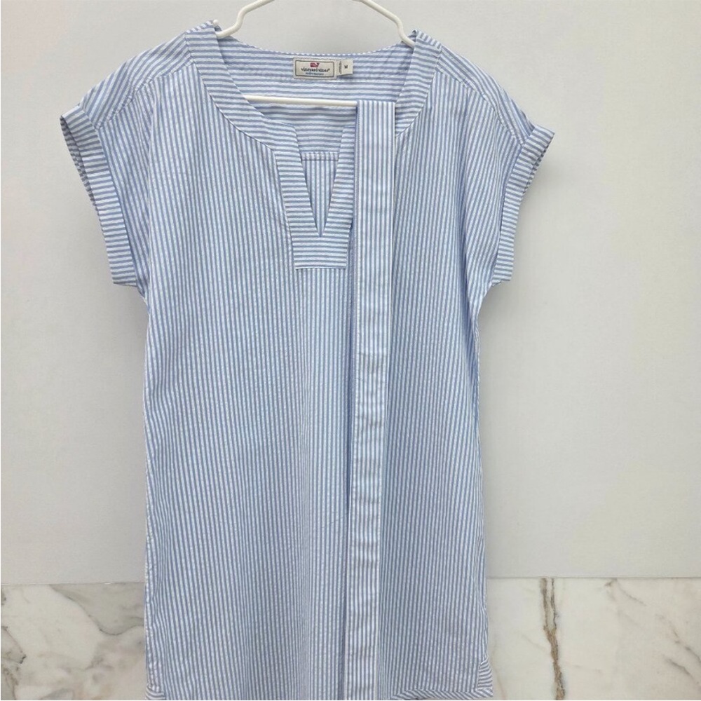 Vineyard Vines Blue Striped Performance Dress